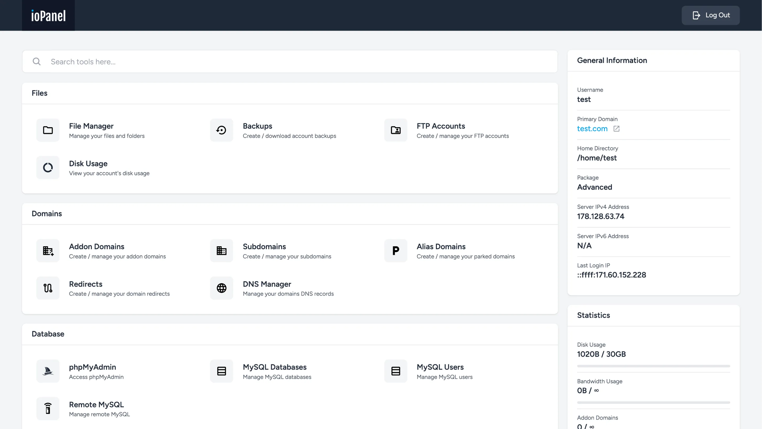 ioPanel Control Panel
